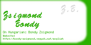 zsigmond bondy business card